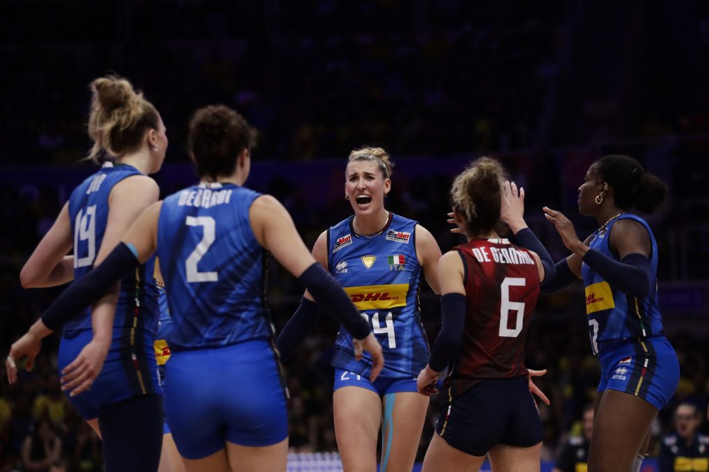 Nations League pallavolo femminile, esultanza Italia - (AP Photo/Bruna Prado) Associated Press / LaPresse
